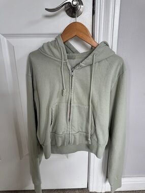 Brandy Melville Sage Green Zip-Up Hoodie